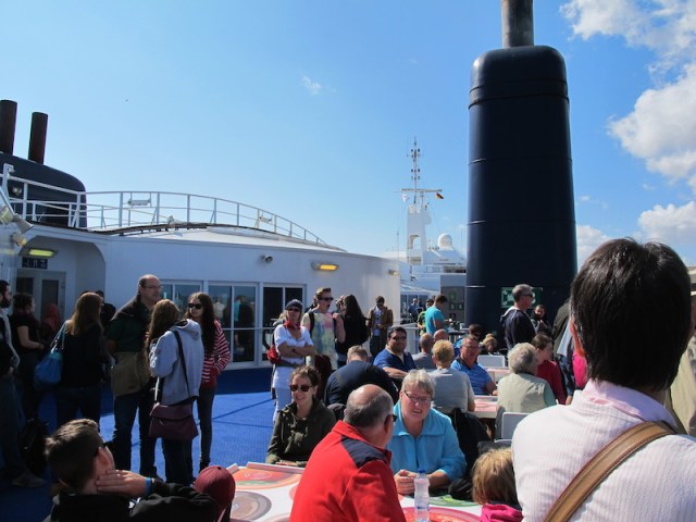 Train passengers on the Prins Richard. 