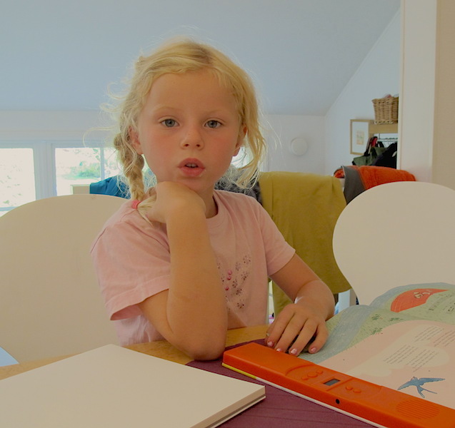 Julia (6 years), William and Sara’s youngest daughter. Julia is both artistic and an avid reader. 