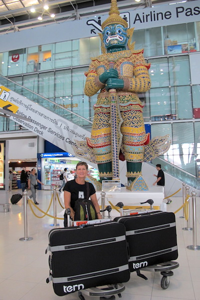 Huge they are but they fit easily through the oversize baggage hole. 