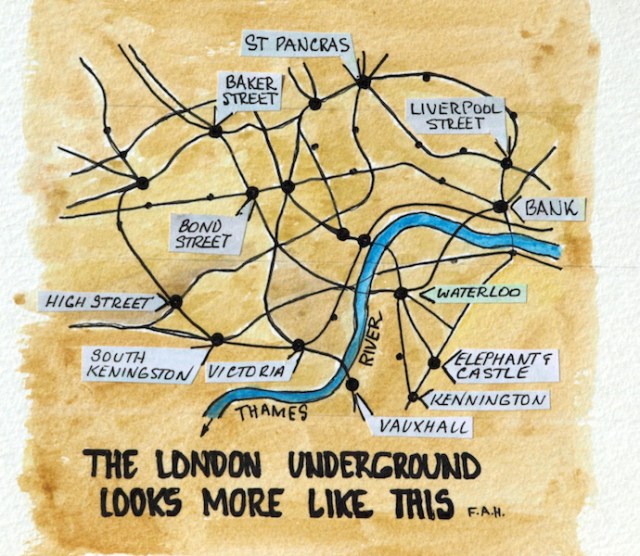  Tube trains do not go in straight lines, they sweep around in all directions. 