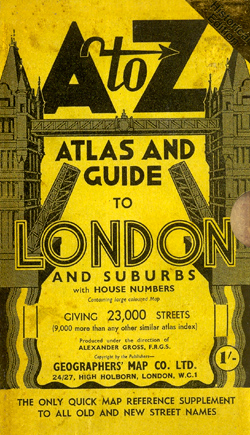 A-Z Atlas circa 1938-1939. Image from Amazon catalogue. 