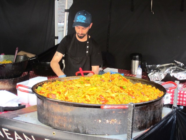 One of the many food stalls, this one selling paella. Paella is regarded as Spain’s national dish. 