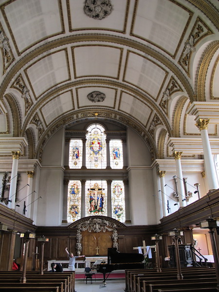 The interior of St James church. 