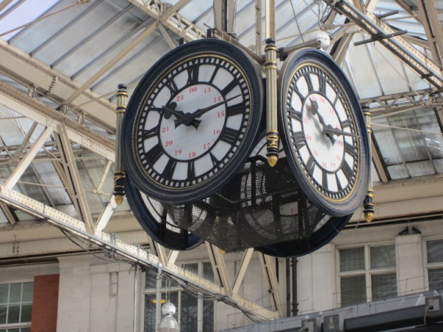 The Waterloo Station clock. 