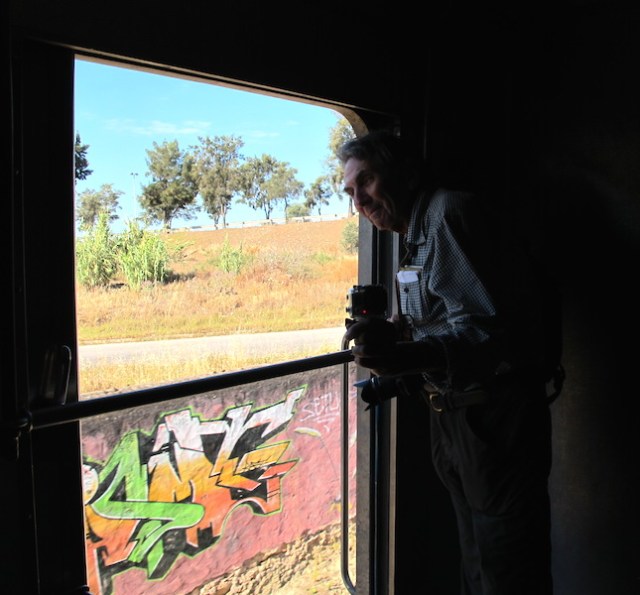  Standing by the open door. It’s years since I have been able to be as free as this on a train. 