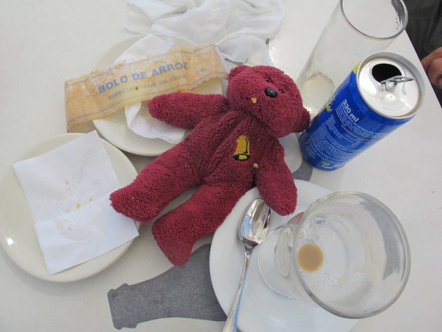 BBear having a sleep after the custard tart. 