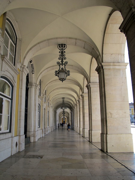 We felt rather regal riding through this colonnade.
