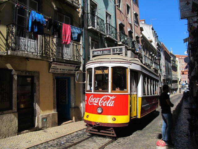 A typical narrow way in Lisbon. 