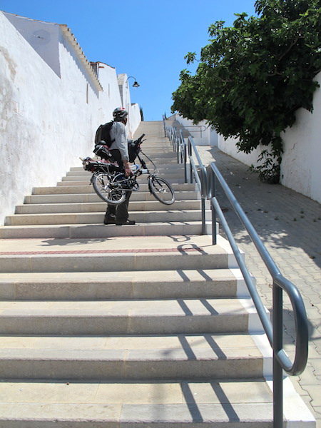 Cyclist’s nightmare. I didn’t actually carry my bike up these steps. I posed here so I could show you what a cyclist’s nightmare is. 