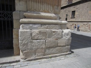 Erosion of the sandstone pedestal and quoins can be clearly seen here.  