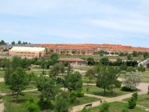 The bland apartment buildings of Salamanca. 