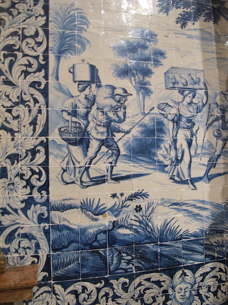 Portion of another piece of cobalt blue work. 