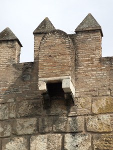 The business end (where the molten lead spewed forth) of a murder-hole. 