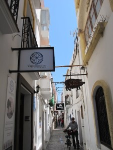 One of the many narrow alleyways in Tarifa old town.  