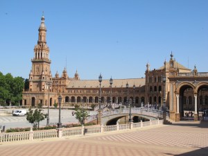 The Plaza de Espana under full sun.