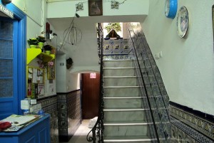 Reception area, Giraldilla hostel. 