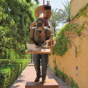 Front view of the one-man band. 