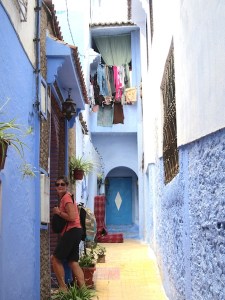 Bev heading through the Hotel Casa Khaldi entrance. 