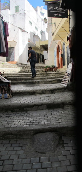 Steep pathway in the Tangier medina, definitely not bike friendly. 