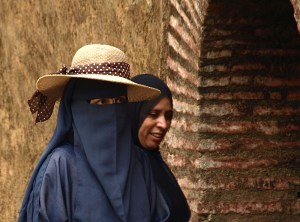 A couple of locals passing through one of the many arches into the medina. 