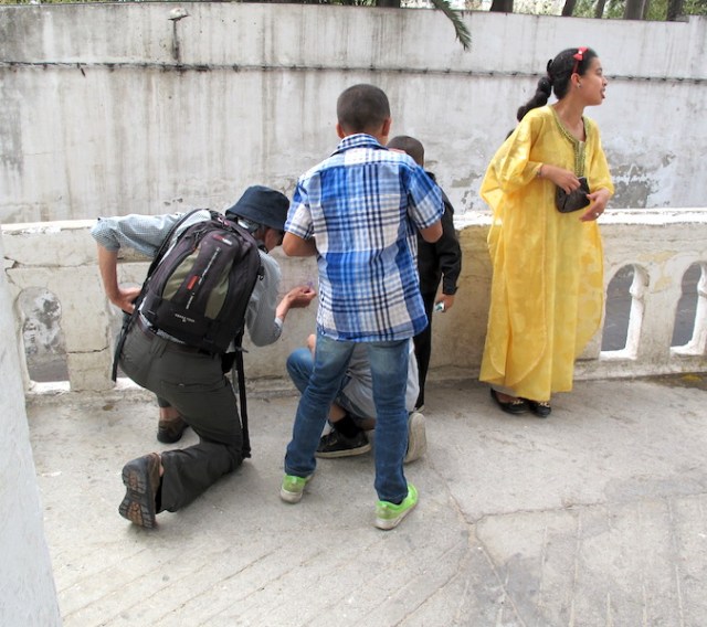 I challenged the kids to a game of noughts and crosses. 