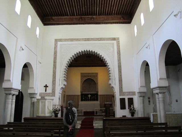 Moorish style interior of St Andrews church. 