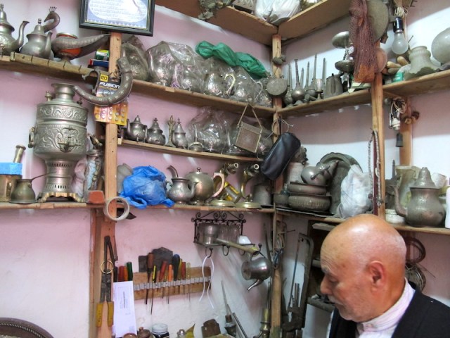 General view of the framemaker’s shop. I do like the carving tools hanging on the wall. 