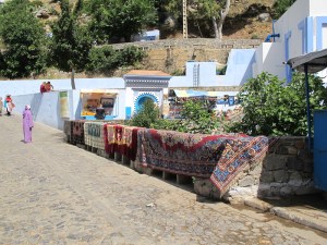 Every available space was used for drying the washed carpets. 