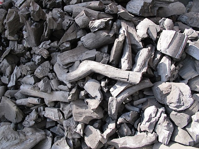 Moroccan lump charcoal. 