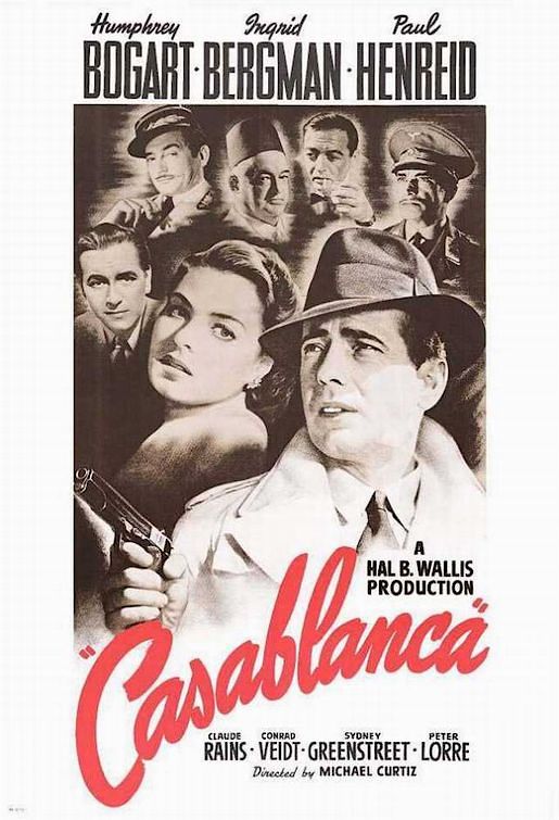 Poster for the film Casablanca. Image credit: Warner Brothers, artwork by Bill Gold.