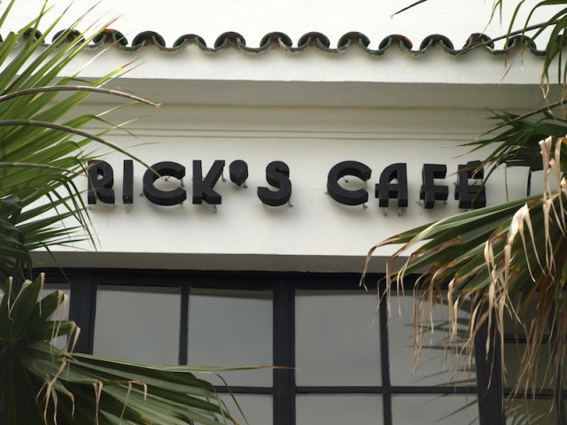 Sign over the door of Rick’s Café. 