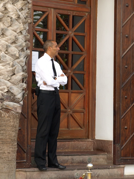 A doorman/security guard at Rick’s Café.