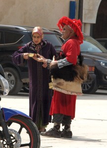 The water seller had a continuous stream of customers.