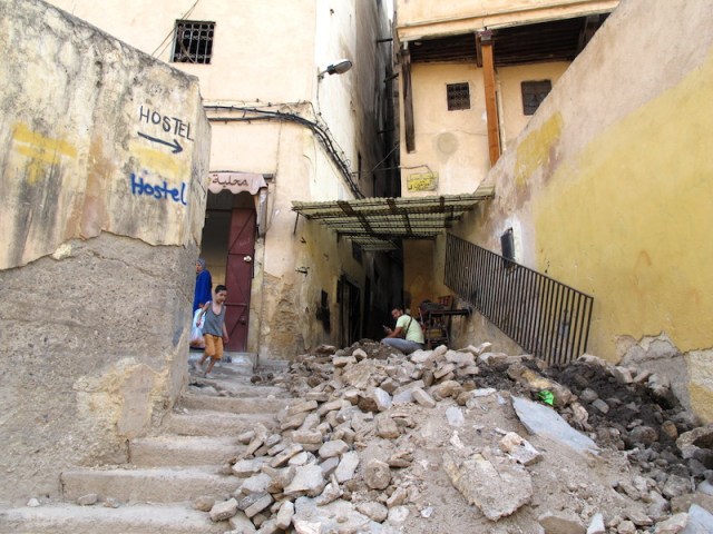 The entrance to the alleyway off which Hostel Dar Lalla Kenza was located. 