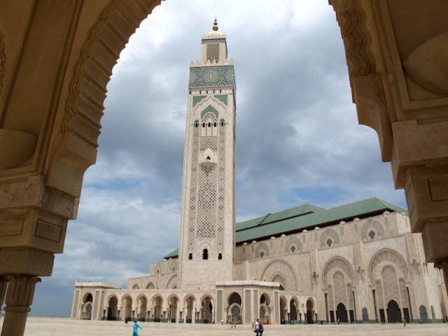 View of the Hassan II minaret. 