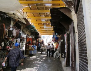 Moving into the tradesmen’s enclave of the market. 