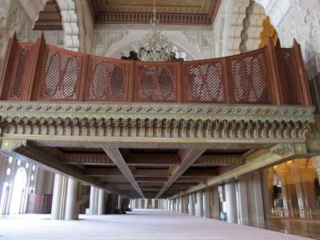 Looking the length of the interior. The space at floor level is for men and women pray upstairs. 