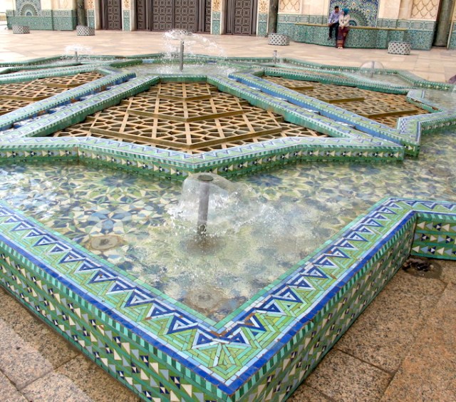 Tiled fountain.