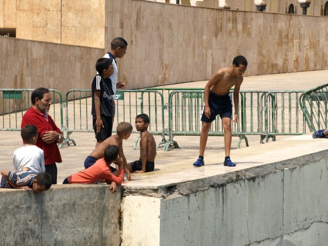 Checking the wave surge. 