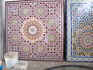 An intricate example of Zelliga at the pottery.