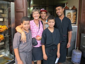 Hamza, Kwela and Daykr at the Snak Malak Café. 