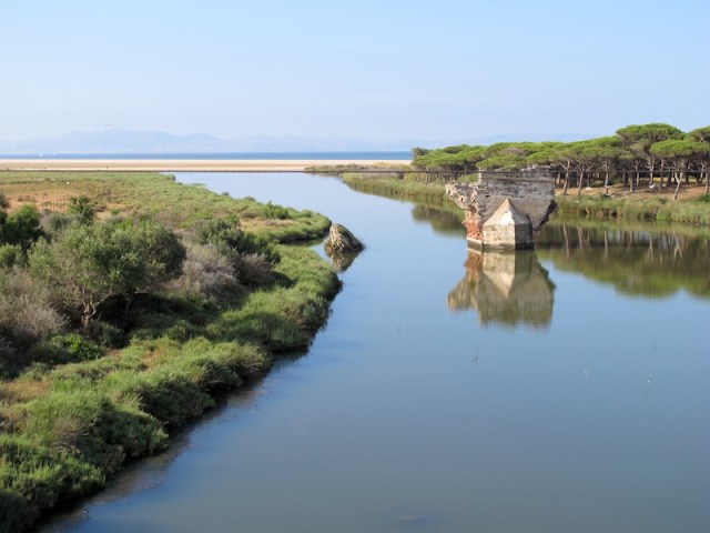 Along the way to Tarifa. Morocco on the horizon is only fifteen kilometres away. Bad luck about the telephone line, I hid it the best I could. 