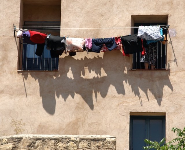 Colour and shadows art of washing in Cuenca. 