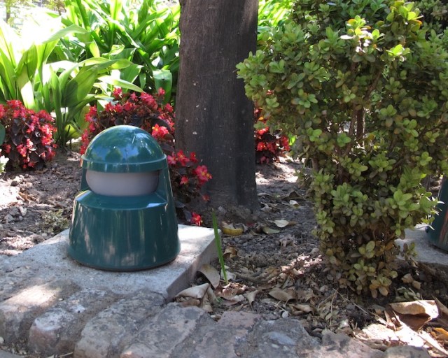 A Dr Who Dalek light in the garden. 