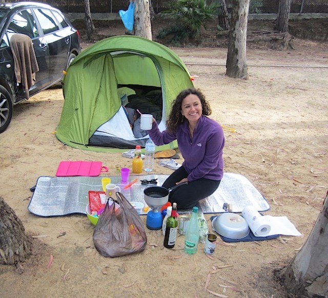 Angelica making an early morning brew. 