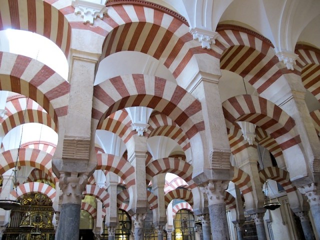 Double arch hall inside the cathedral. 