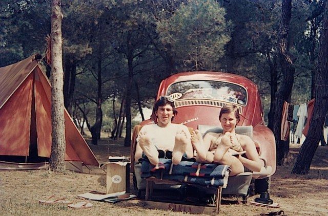 Our Torre de la Pena Camping spot in 1973. 