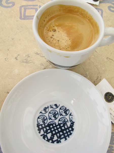 Attention to detail, an intricate design on a saucer. 