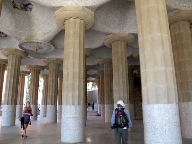 Fluted Doric order columns of the temple. 
