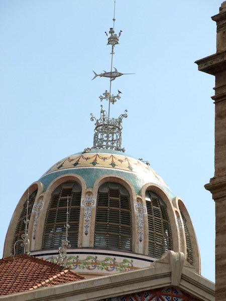The tiled cupola and finale of the Central Market. 